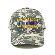 Iraqi freedom veteran embroidered digital camouflage baseball cap
