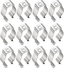 12 Pack T8 U Clips Holder Brackets for 8Ft LED Bulbs Fluorescent Tubes Mounting