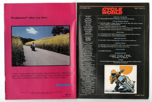 CYCLE WORLD OCTOBER 1980-YAMAHA YZ125G CAN-AM MX-6 250 HONDA CB750 SUZUKI GN400 - Picture 2 of 14
