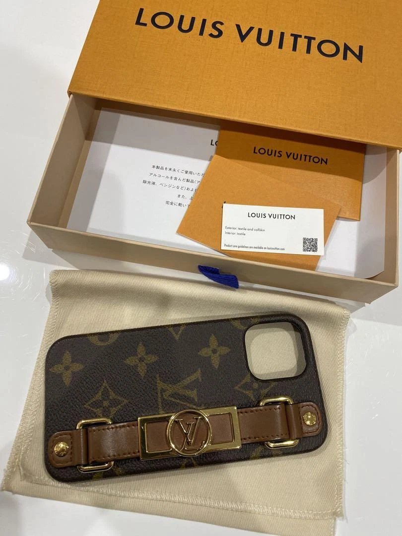 Brown Monogram LV Repurposed iPhone Case