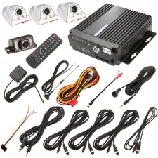 SW0001B 4Ch Vehicle Car Mobile DVR 360° GPS Safety Vision For 128G SD+4 Camera