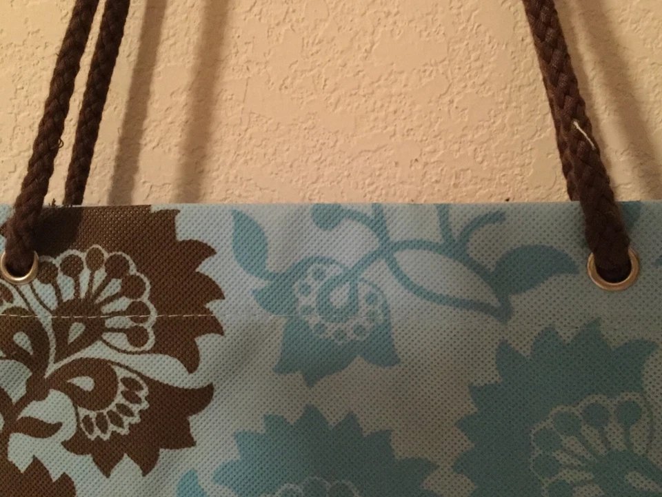 Vintage IMAX Imports PolyCanvas Tote Shopping Bag - Blue & Brown FREE SHIPPING — 第 4/4 张图片