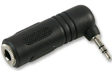 90 DEG RIGHT ANGLED 6.35MM STEREO SOCKET TO 3.5MM STEREO JACK PLUG AUDIO ADAPTER
