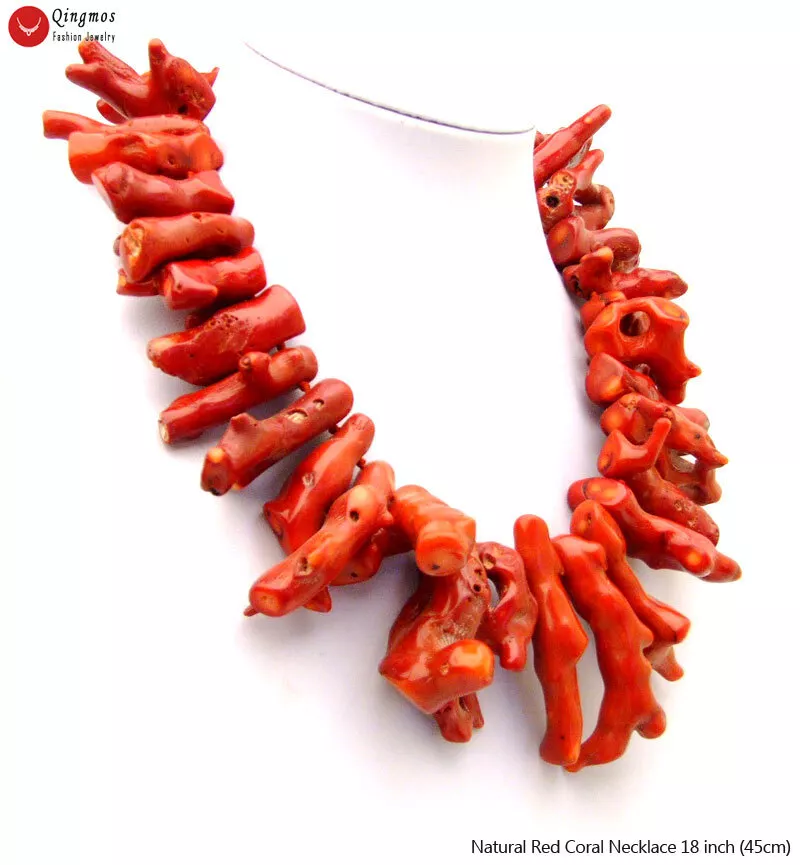 30-50mm Branch GENUINE Natural Red Coral Necklace for Women Jewelry 18  Chokers