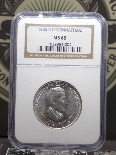 1936 "D" Commemorative *CINCINNATI* Half Dollar 50c NGC MS65 #004 Gem BU ECC&C - Picture 3 of 5
