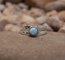 Larimar Solid 925 Sterling Silver Statement Handmade Popular Ring, All Size M917