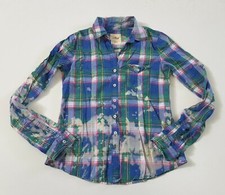 Upcycled Distressed Bleached Hand Dyed Ombre Country Grunge Rockabilly Shirt S