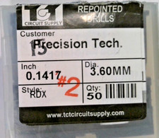 TCT REPOINTED DRILLS RDX 3.60MM 0.1417" DIA 0.472" FLUTE LOT OF 50 