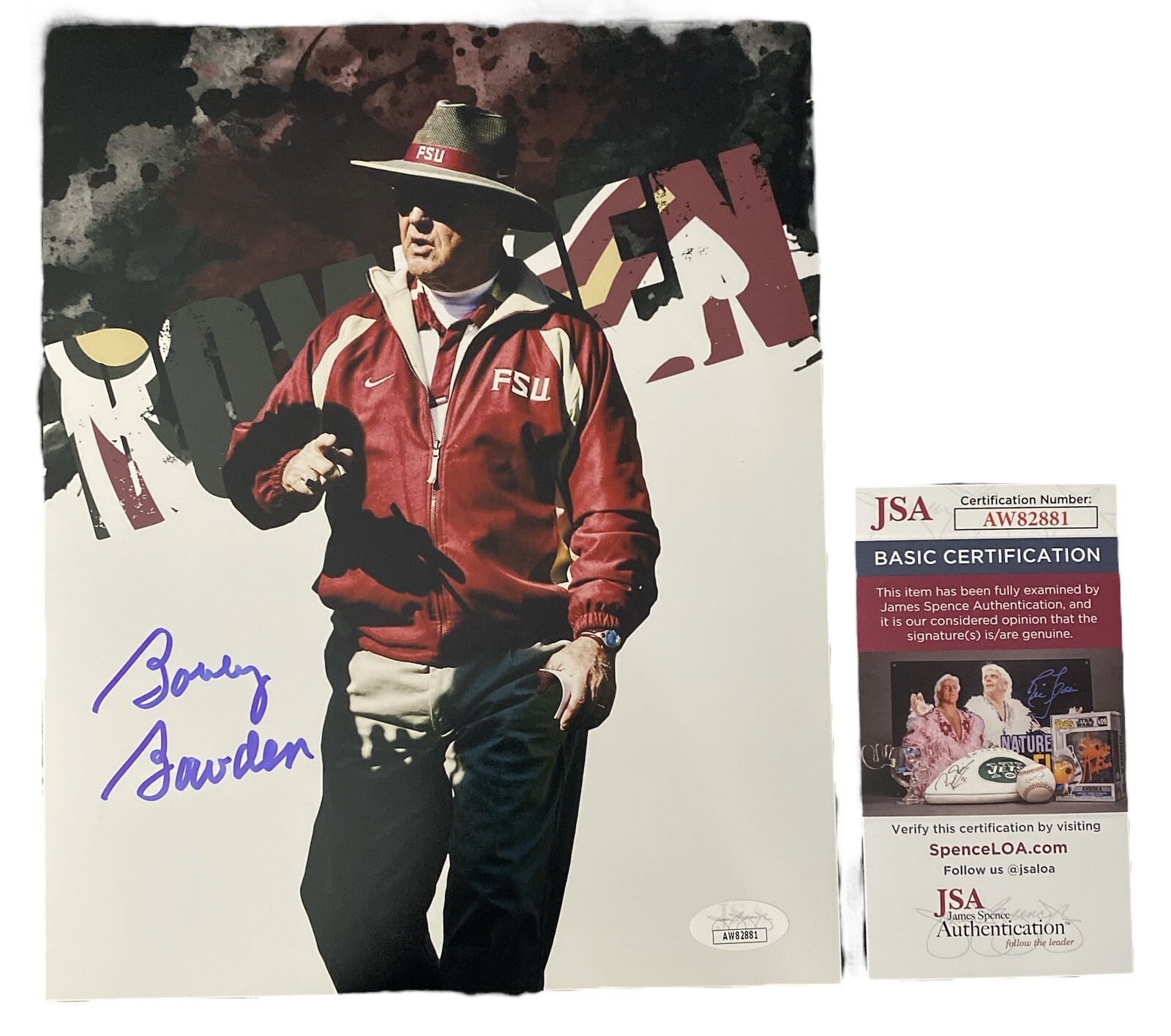 Bobby Bowden Autographed Signed Florida State Seminoles Coach Florida State FSU Seminoles Champs Photo JSA 2 
