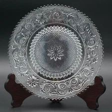 Vintage 1960s DUNCAN & MILLER Glass Sandwich Clear 8" Luncheon Plate