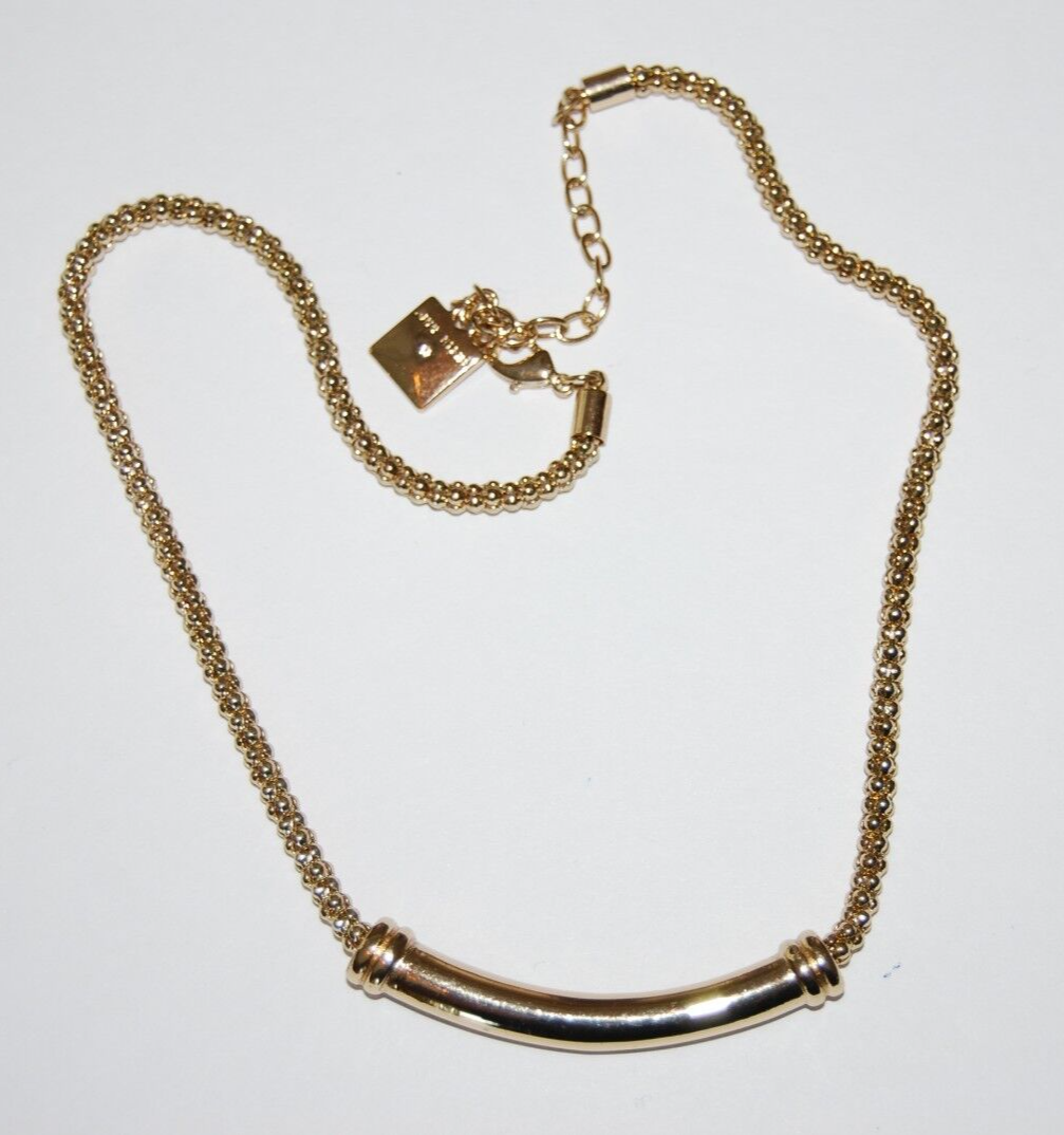 ELEGANT ANNE KLEIN COUTURE GOLDEN METAL CHAIN PENDANT STATEMENT
