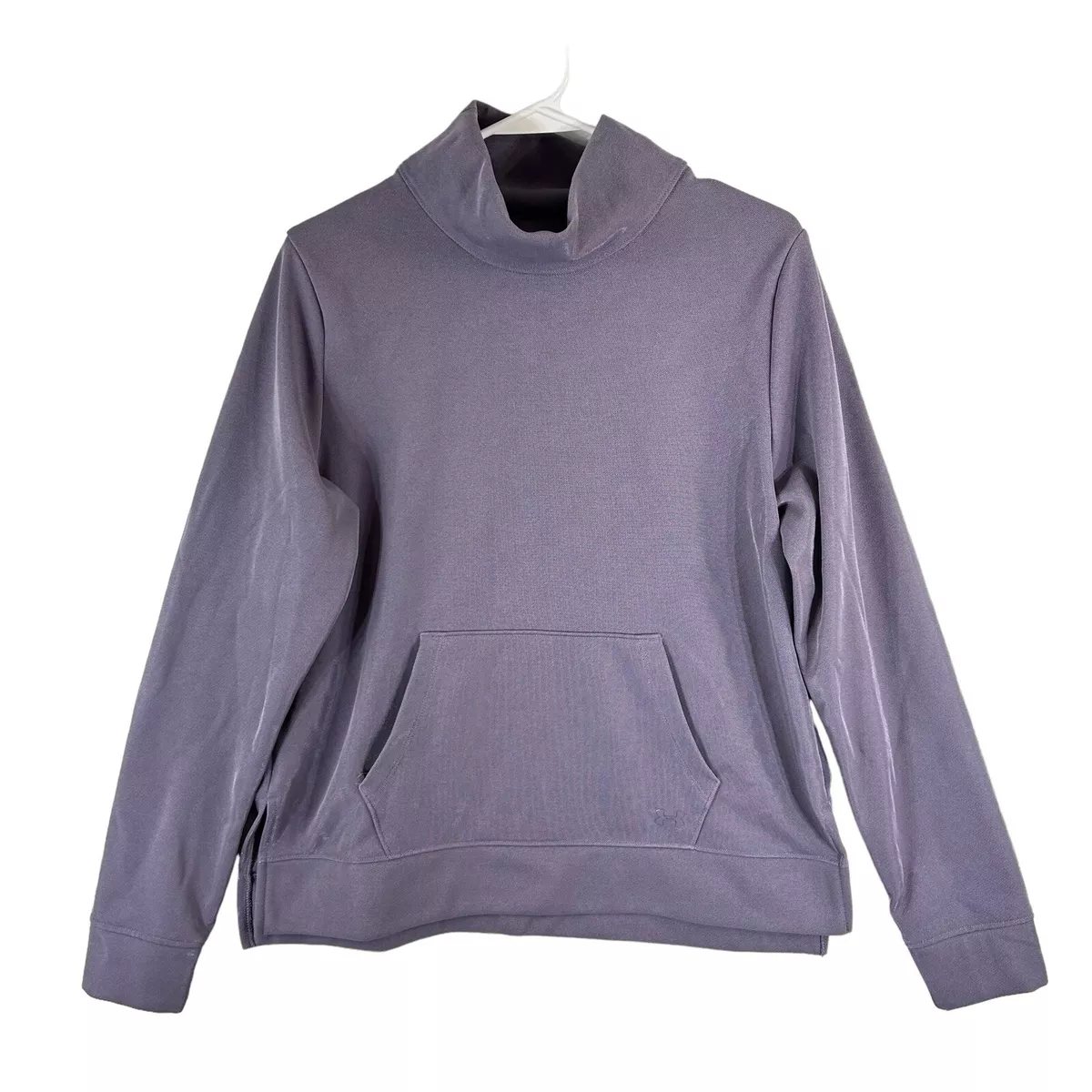 Under Armour Loose Cold Gear Women Purple Shimmer Mock Neck M Sweatshirt