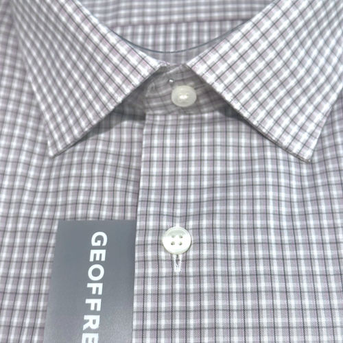 Geoffrey Beene Tall Fit Wrinkle Free Gray Checkered Shirt Size 20 34/35 4XL - Picture 2 of 2