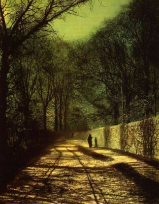#ad Dream art Oil John Atkinson Grimshaw Tree Shadows on the Park Wall RoundhayPar $73.79