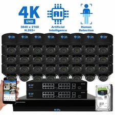 32CH NVR (32) 4K Microphone 2.8-12mm Varifocal IP Dome Security Camera System