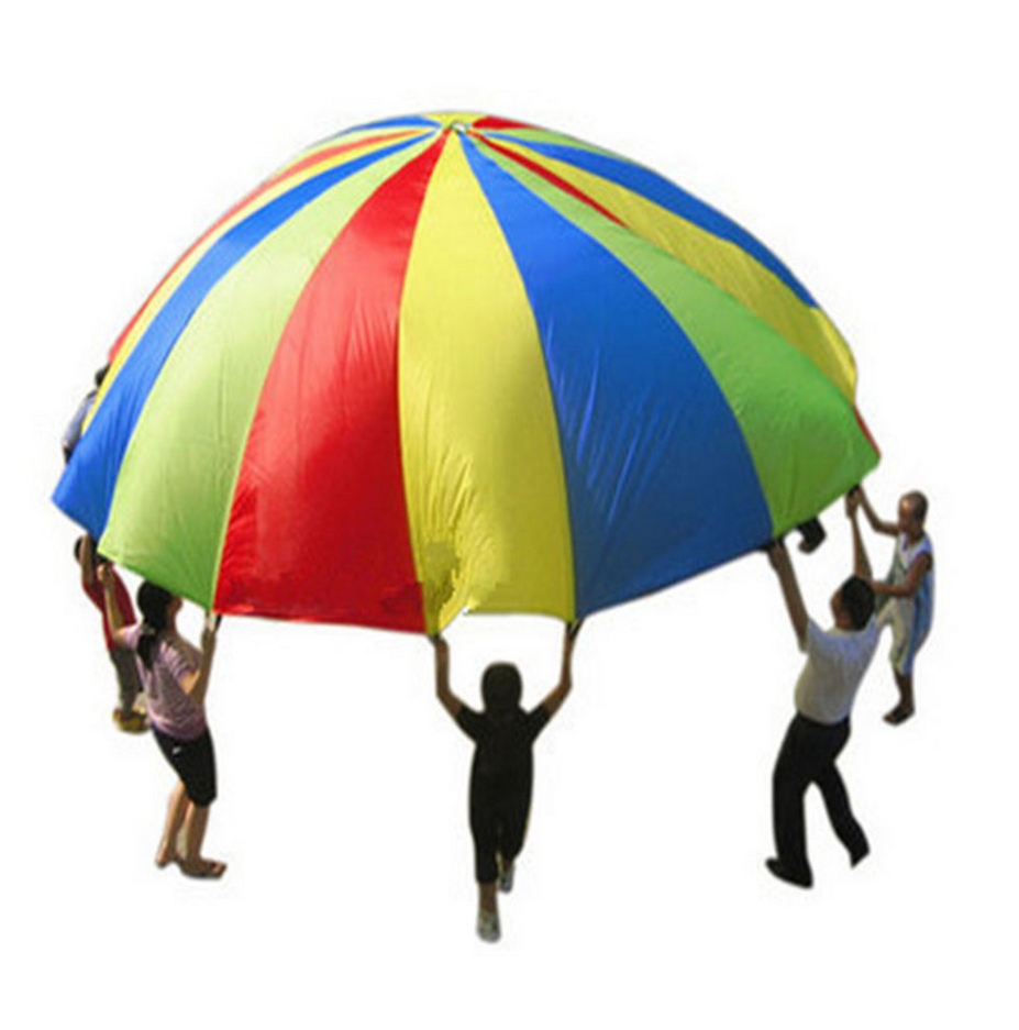 Parachute De Jeu Arc-en-ciel Pour Enfants - Diamètre 6 Mètres - Tissu Oxford Résistant - Jeux Coopératifs En Plein Air - 2
