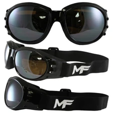 VULCAN ANTIFOG PADDED MOTORCYCLE GOGGLES DRIVING MIRROR LENS by MOTOFRAMES