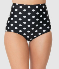 Unique Vintage Women's High-Waist Louise Polka Dots Swim Bottom XS 10685