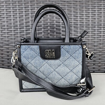 Steve Madden Wide Guitar Strap Crossbody Bag Denim Black | eBay