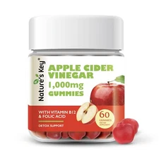 Nature's Key Apple Cider Vinegar Gummies - for Detox and Cleanse Support, Veg...