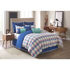 3 pcs Southern Tide Twin Duvet Cover, Standard Euro Shams Set Prep School Plaid