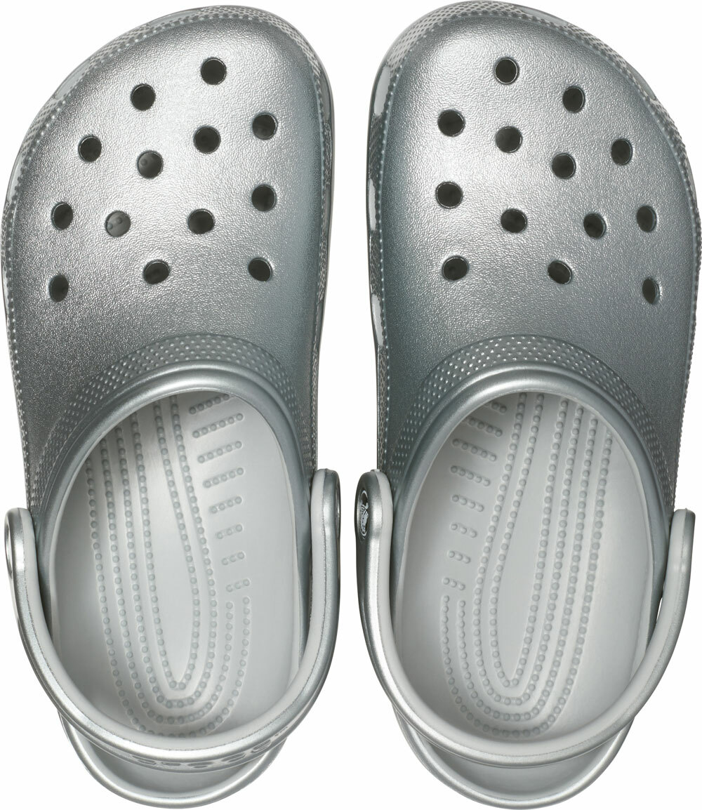 gunmetal metallic crocs