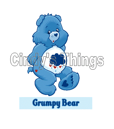 Care Bear Grumpy Bear T shirt Iron on Transfer 7x9- 5x6 -3x3 light fabric Care Bear Grumpy Bear T shirt Iron on Transfer 7x9- 5x6 -3x3 light fabric