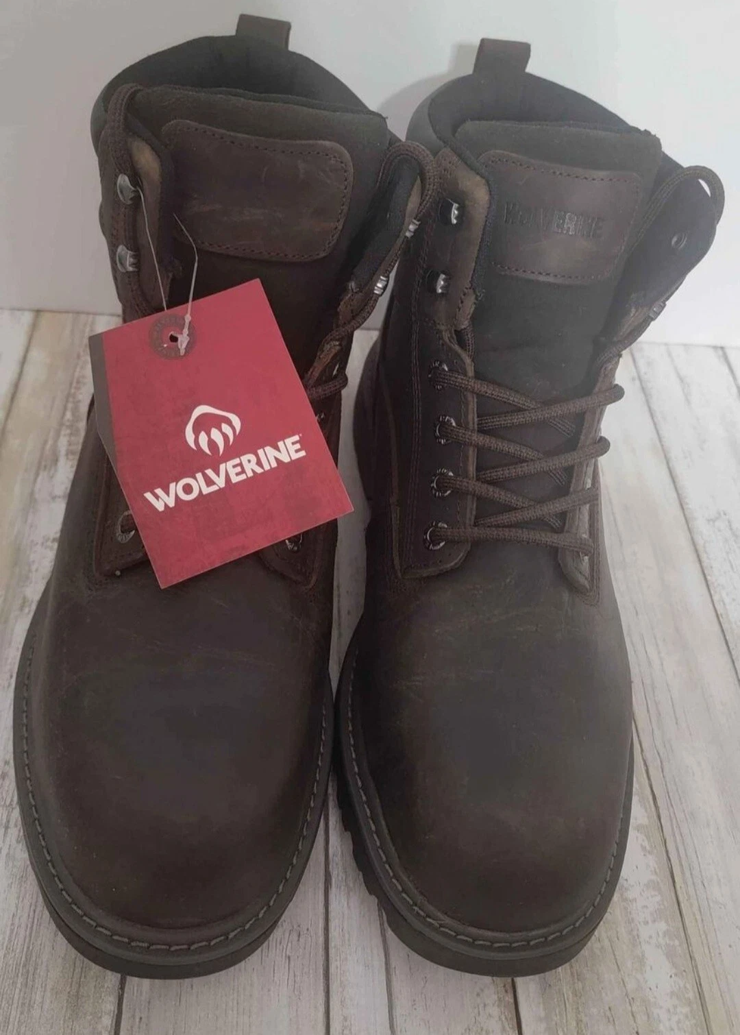 WOLVERINE W10633 EW - Men's Size 12 Brown Leather Work Steel Toe Boots