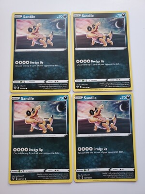 SANDILE x4 Playset 107/185 Vivid Voltage Pokemon 2020 Non Holo - NMT - Free S/H