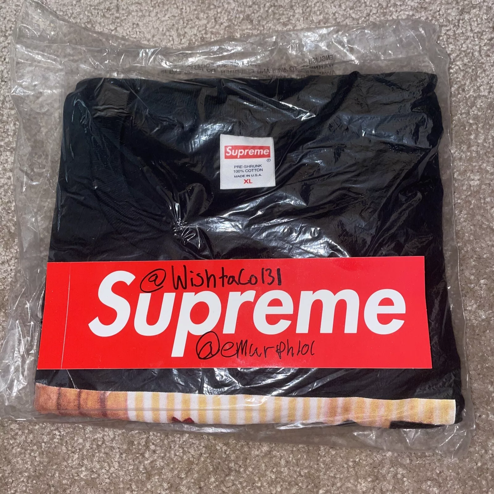 Tee shirt noir Supreme ANTIHERO Curbs taille XL SS22