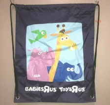Toys R Us Babies R Us TRU cinch bag purple Geoffrey giraffe zoo animals 16x13 in