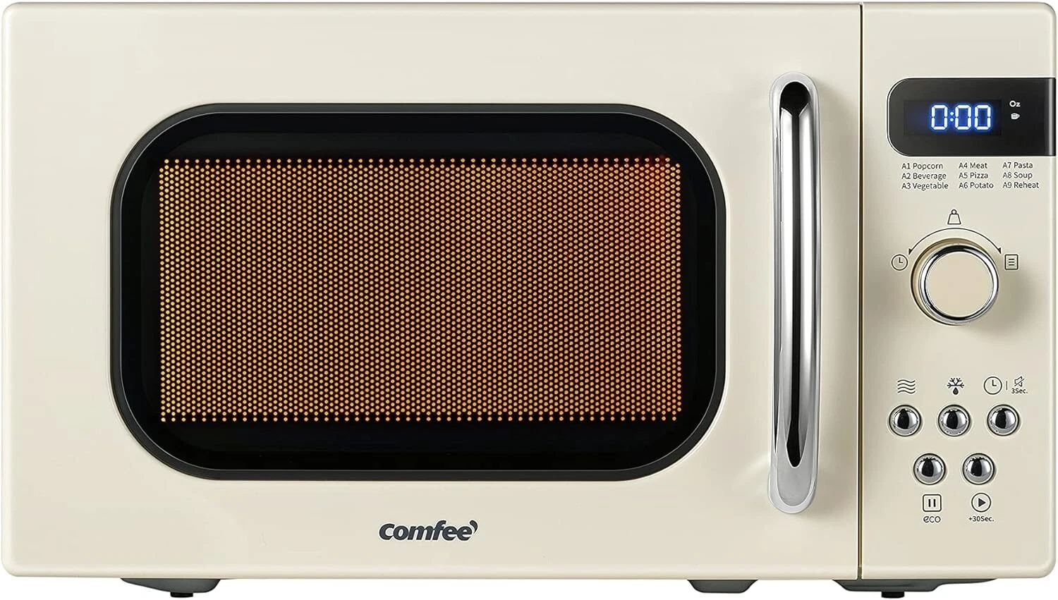COMFEE' Retro Small Microwave Oven 0.7 CU Compact Size, 9 Preset Menus, Apricot
Opens in a new windo