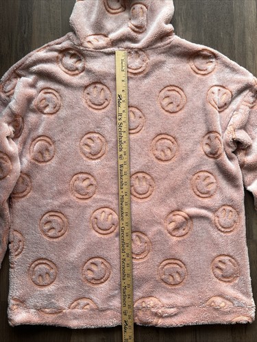 Derek Heart Women’s So Soft and Fuzzy Happy Face Peach Hoodie XL - Picture 8 of 8