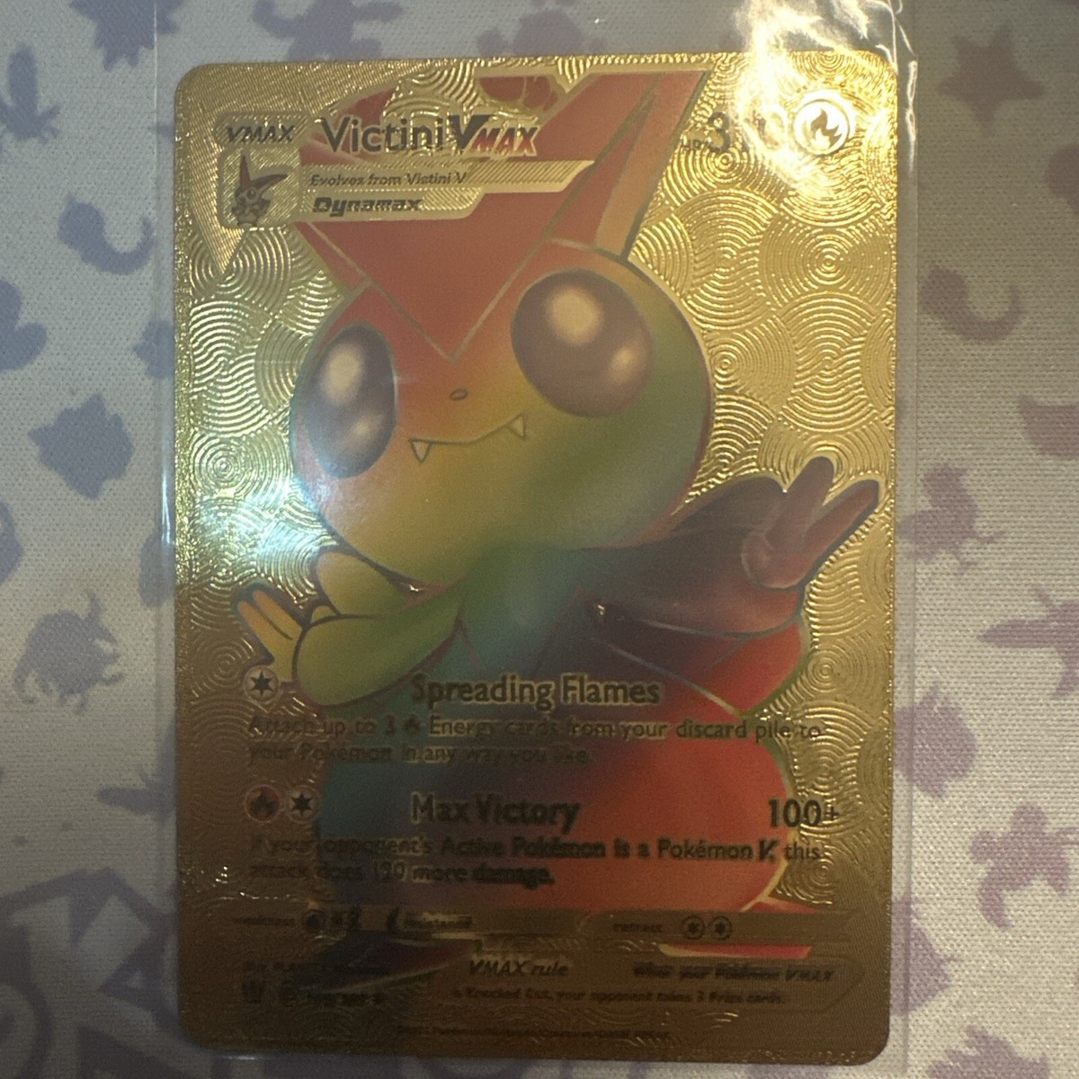 Pokémon Rainbow Victini VMAX Gold Foil Fan Art Card | eBay