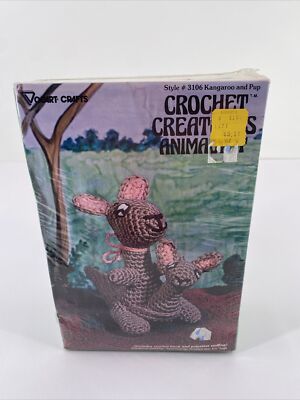 Vintage VOGART Crochet Creatures Animal Kit 3106 Kangaroo & Pup Sealed NOS