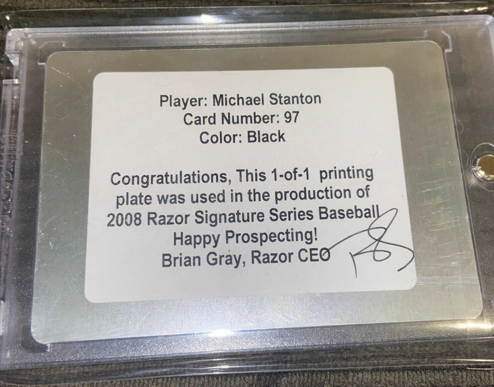 2008 Razor Signature Series #97 Michael Stanton Rookie 1/1 printing plate - Image 2 of 2