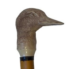 Vintage Duck Head Walking Stick Cane Wooden Hand Carved