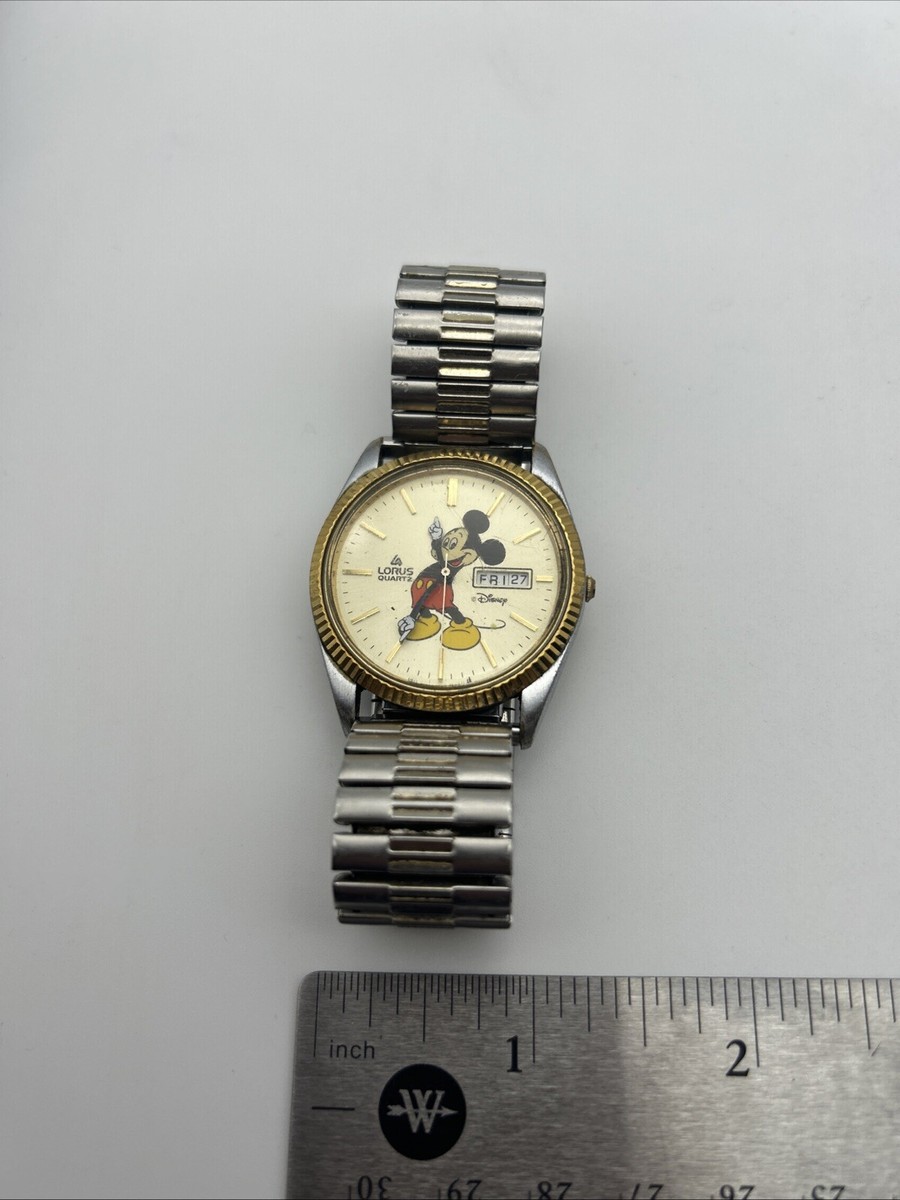 LORUS ミッキーマウス クォーツ腕時計 DISNEY LORUS QUARTZ MICKEY MOUSE HOLOGRAM WATCH, VTG Tested