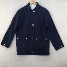 Vintage 1 Madison Luxury Design Blue Cotton Parka Jacket Women Size Uk Small