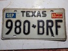 1983 Texas license plate number 980 BRF — photo 1