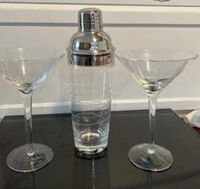 Mikasa Cheers 3 pc. Martini Cocktail Shaker and Glasses Set
