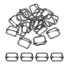 Metal Adjustable Slide Buckle 26mm 10Pcs Tri-Glide Suspender Strap Slider,Black