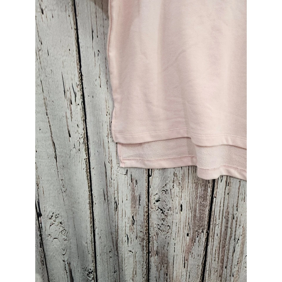 Lane Bryant Sweatshirt Womens 22/24 Pink Floral Lace Puff Sleeve High Low Hem NW - Image 3 of 4