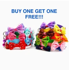 BOGO - Polka Dot Bow Tie Cat Collars - Multiple Colors - Safety Clasp