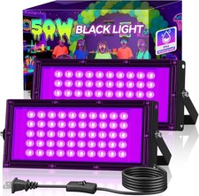 2 Pack 50W LED Black Light, Blacklight Flood Light for Glow Party IP66 Waterproo