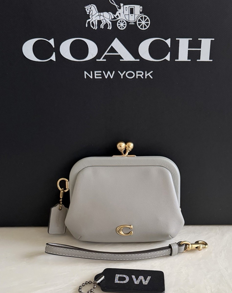 NEW COACH HEATHER GRAY KISSLOCK COIN PURSE CC552 ASIA EXCLUSIVE | eBay