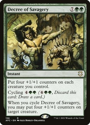 Magic/MTG Decree of Savagery AFC-156 Rare Englisch NM