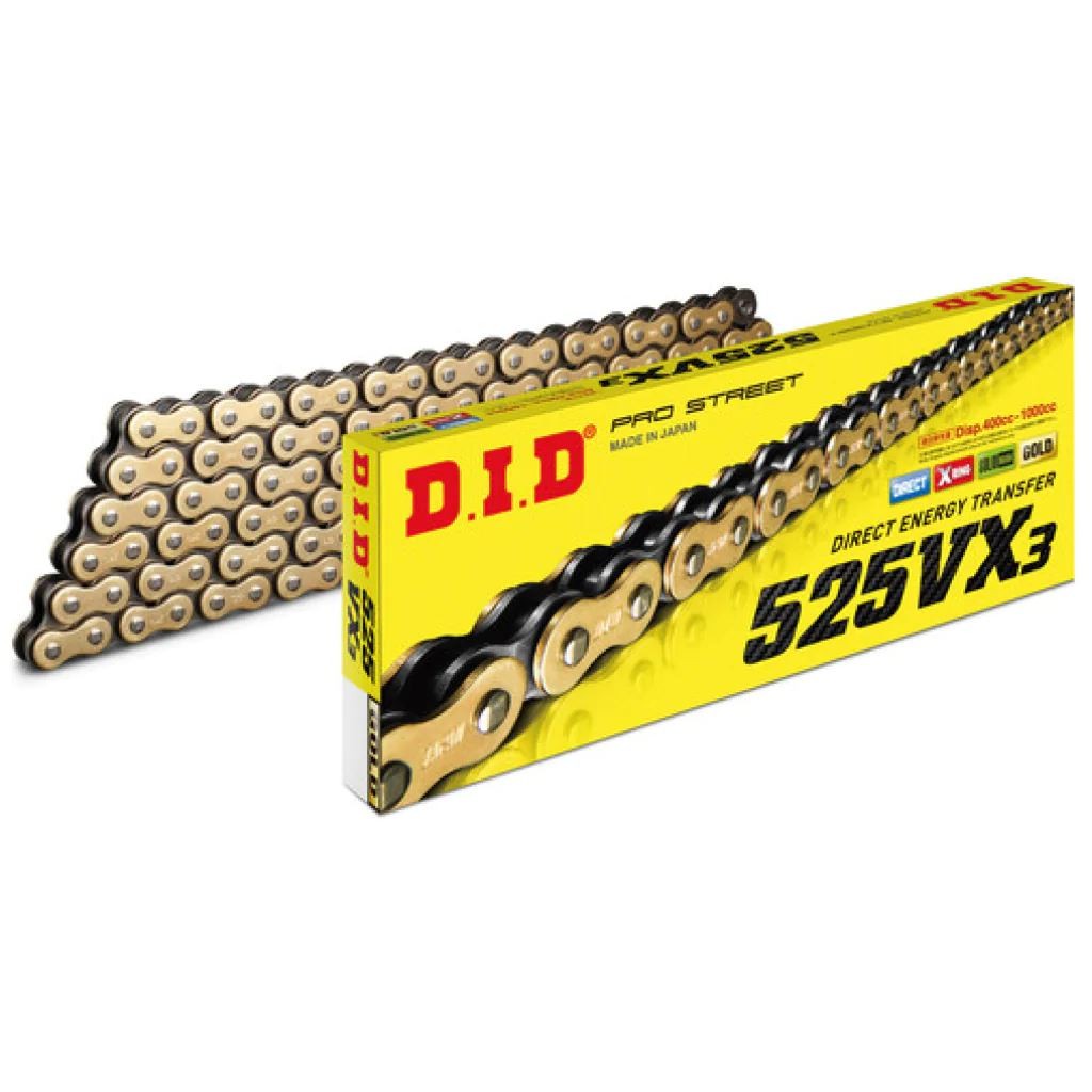 FITS KAWASAKI Z900 2017 to 2019  DID Heavy Duty X-Ring Gold Chain 525 VX 114L