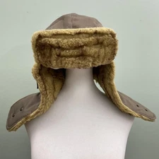 The North Face Hat Trapper Mens One Size Brown Faux Fur Ear Flap Aviator Winter