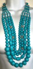 Huge Joan Rivers Silver Blue Lucite Bead Multi Strand Statement  Necklace W.Pouc — photo 1